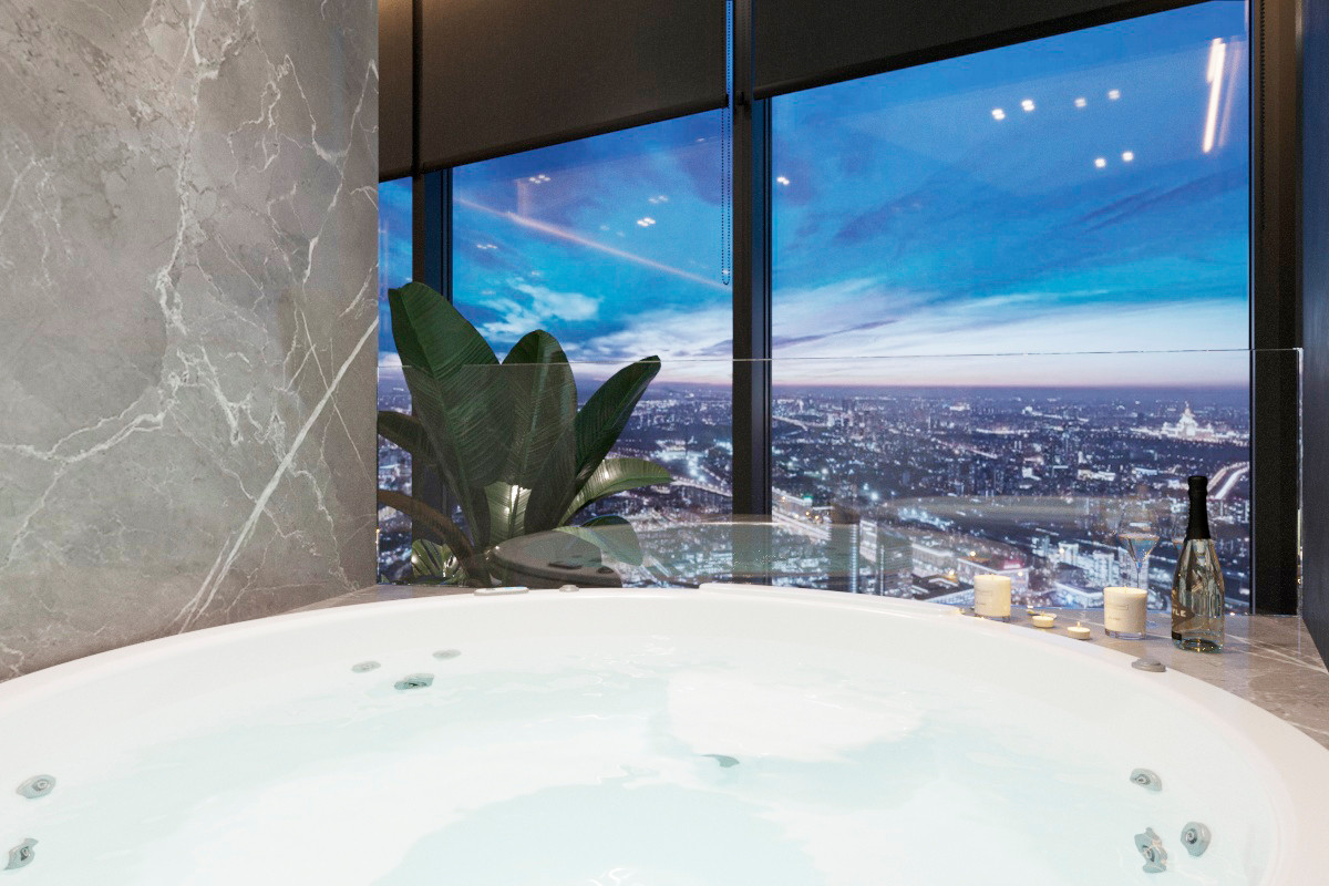 Moscow city. Federation Tower. Sexy room.