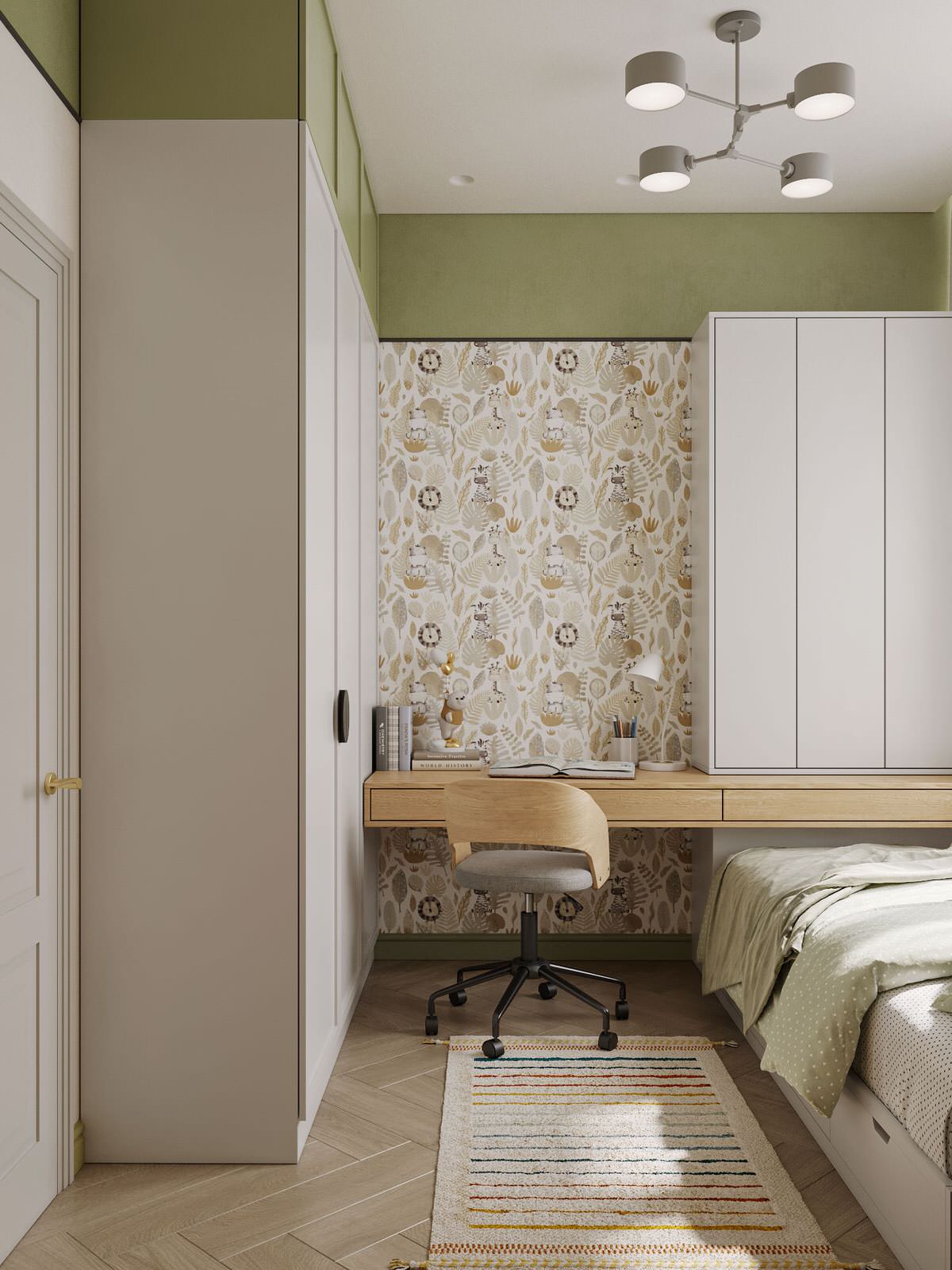 Милая детская спальня в теплых тонах