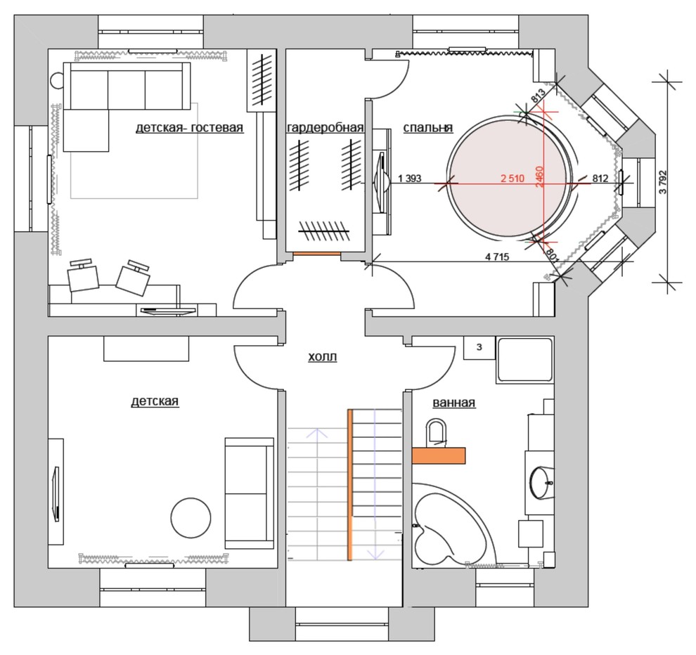 Обложка проекта: Яркий дом в пригороде. 2016г.