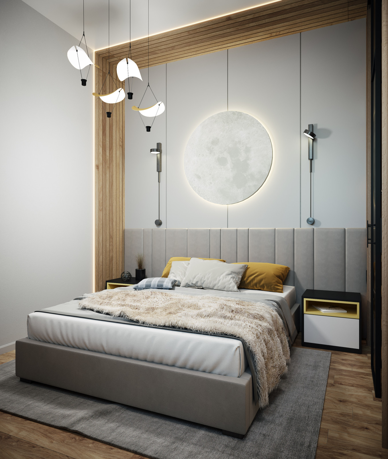 Современный интерьер коттеджа для молодой пары.