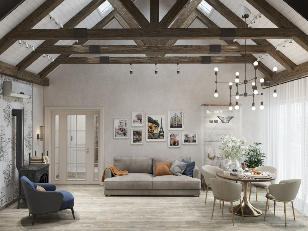 Визуализация интерьера в доме из бруса