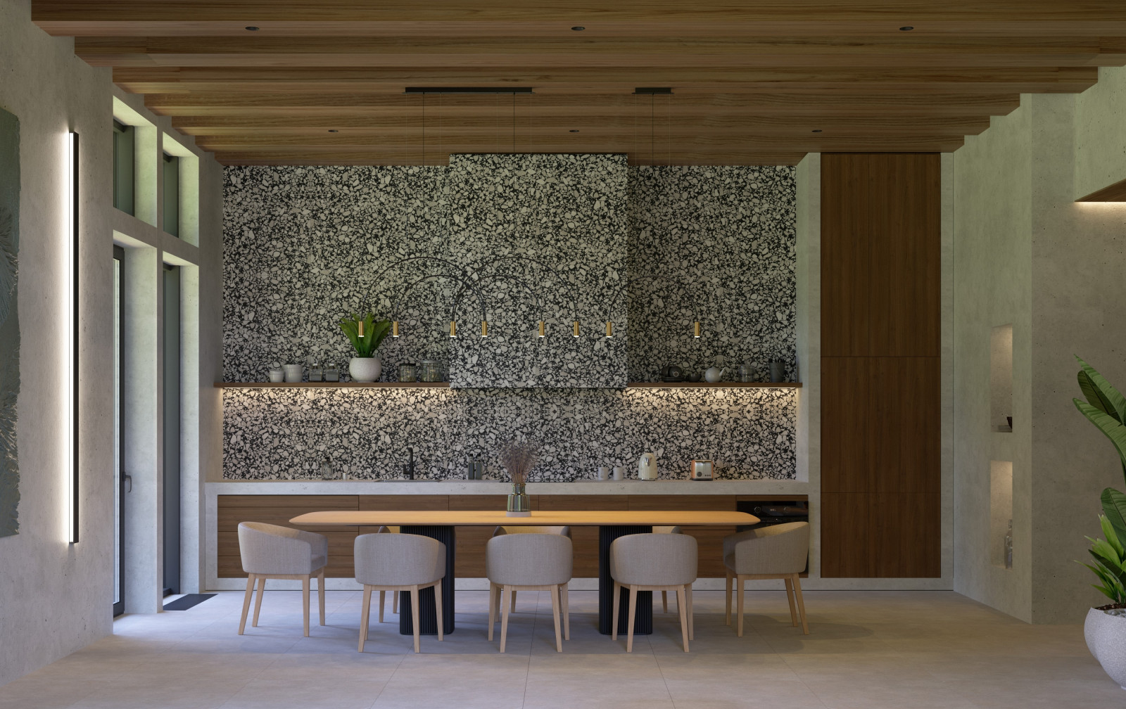 Кухня-гостиная в загородном доме