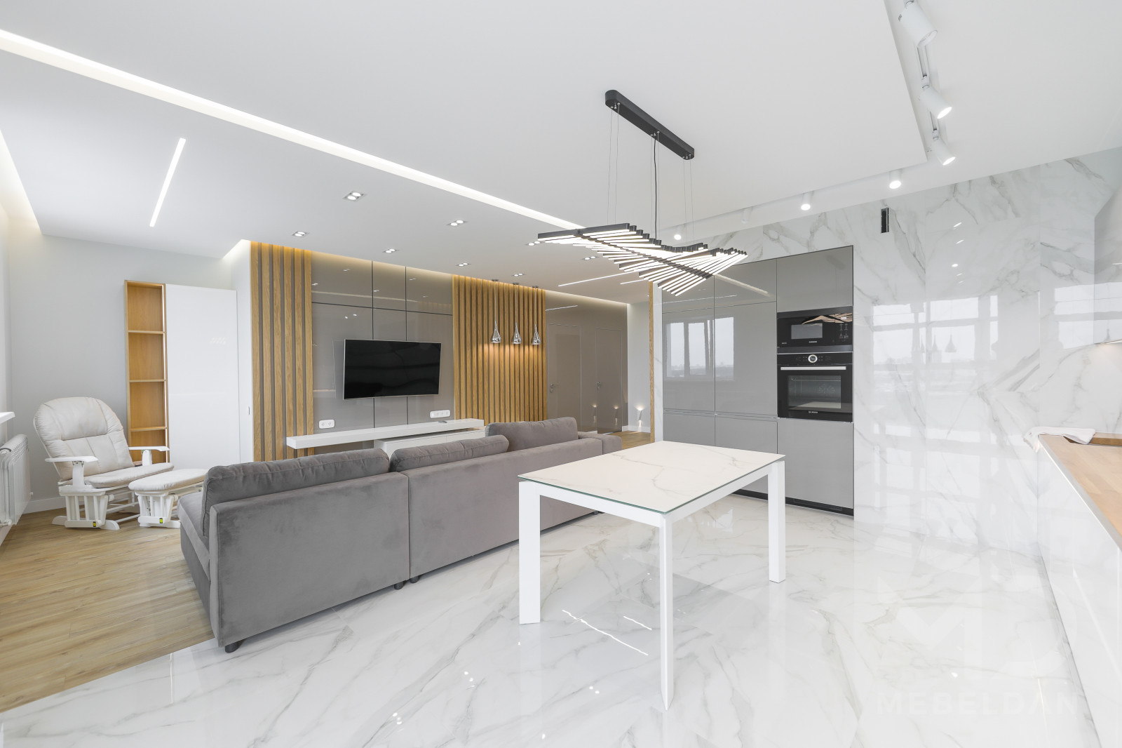 Мебель в стиле минимализм для квартиры 90м2