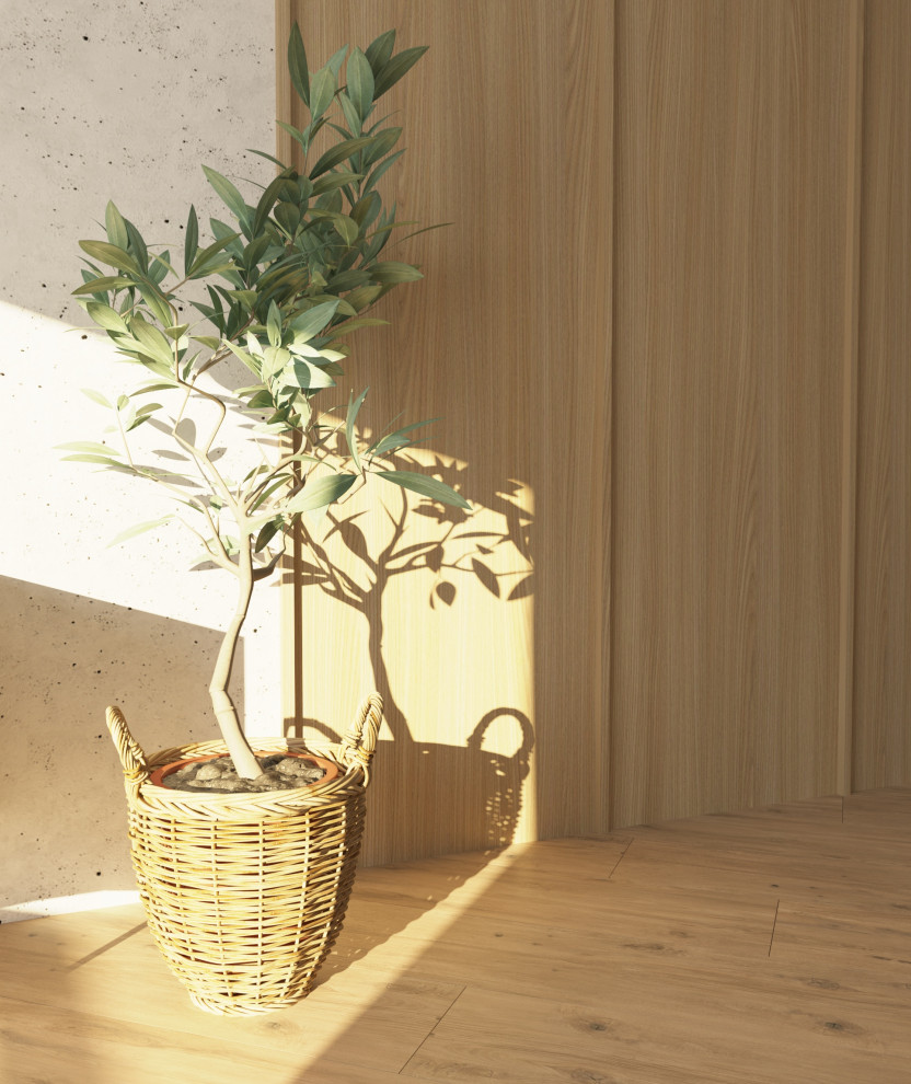 Кухня-гостиная в стиле джапанди из дизайн-проекта в ЖК Hill8, Москва