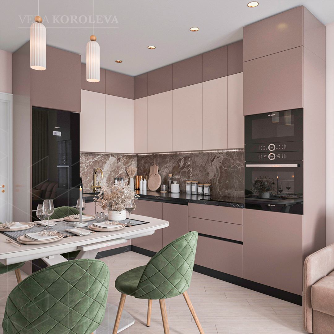 Дизайн двухкомнатной квартиры для семьи с девушкой-подростком в ЖК "Ультра Сити"