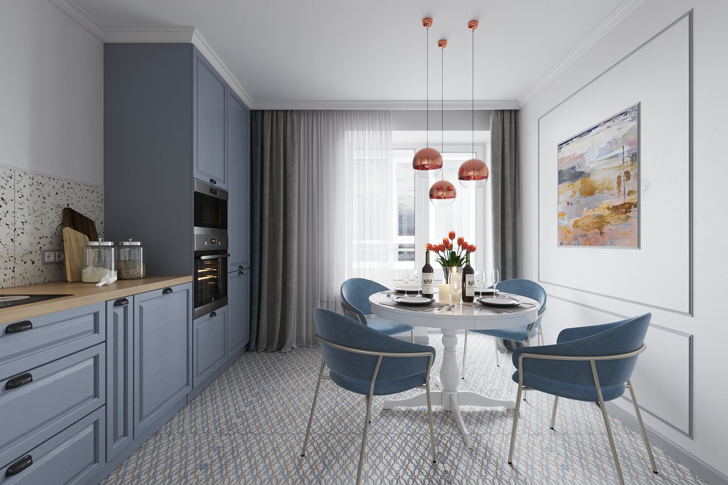 Колоритная квартира для семьи с двумя детьми (девочками)