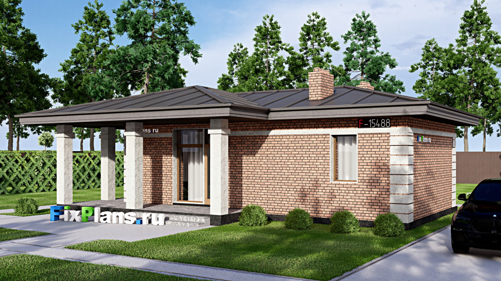 Проект одноэтажного дома 8х12м S70м2 F-15488