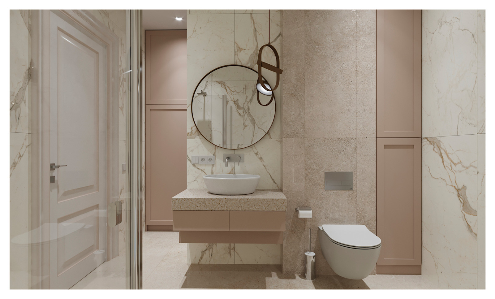 Дизайн-проект (холл, кухня-столовая, ванная комната)