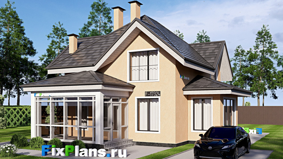 Проект дома с мансардой 13х10 м S138м2 F-17324