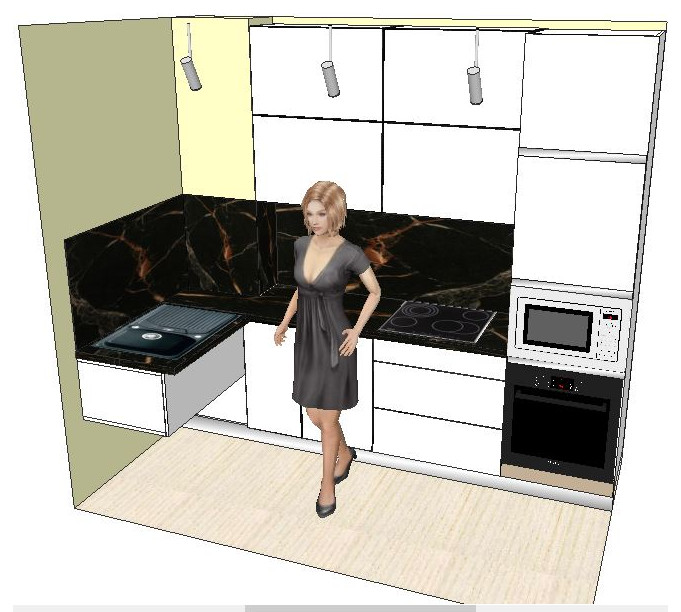 Обложка проекта: Кухня встроенная Киевский проект трех комнатная квартира