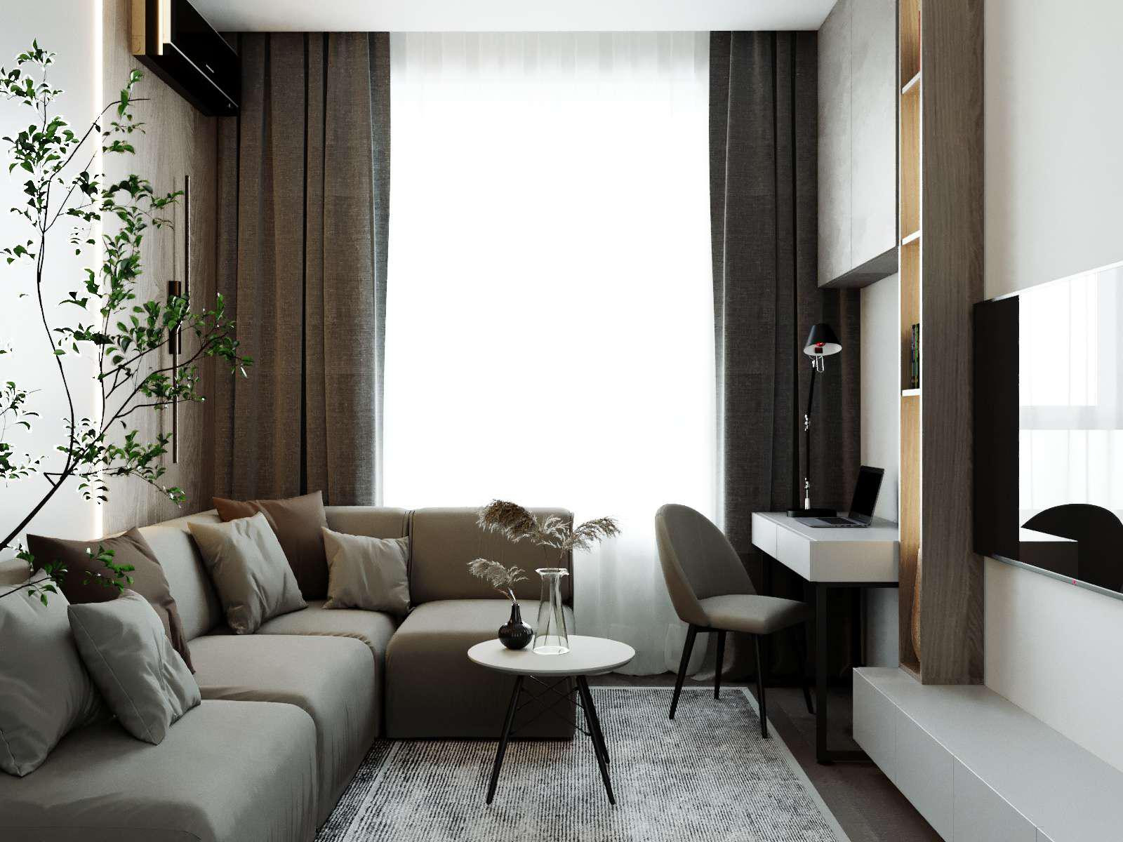 Дизайн-проект  квартира в ЖК «Живописный» 56 м²