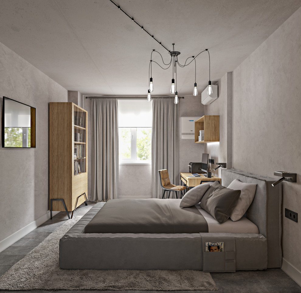 Серая квартира лофт