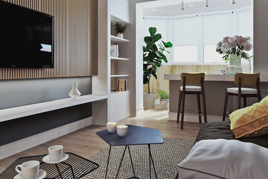 дизайн-проект интерьера квартиры в ЖК "Зеленый угол".