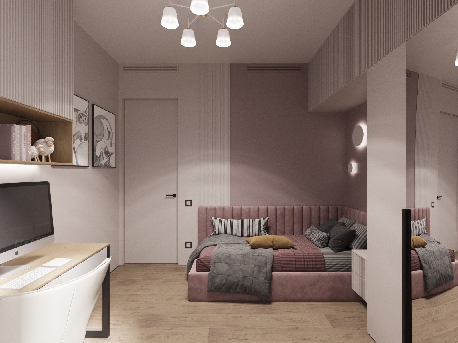 Дизайн проект - Квартира 80 м2 для многодетной семьи с двумя детскими комнатами