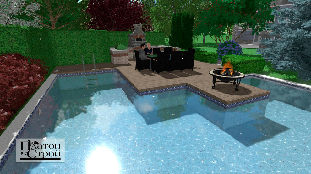 Барбекю возле бассейна