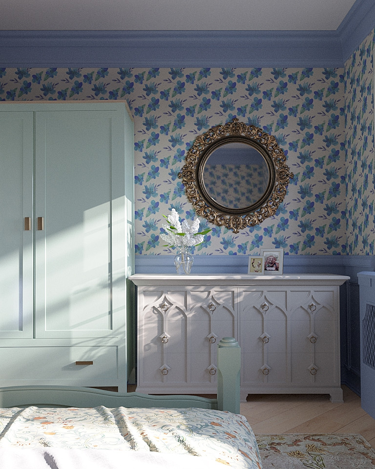 Уютная спальня в стиле старой Англии для для любимой бабушки