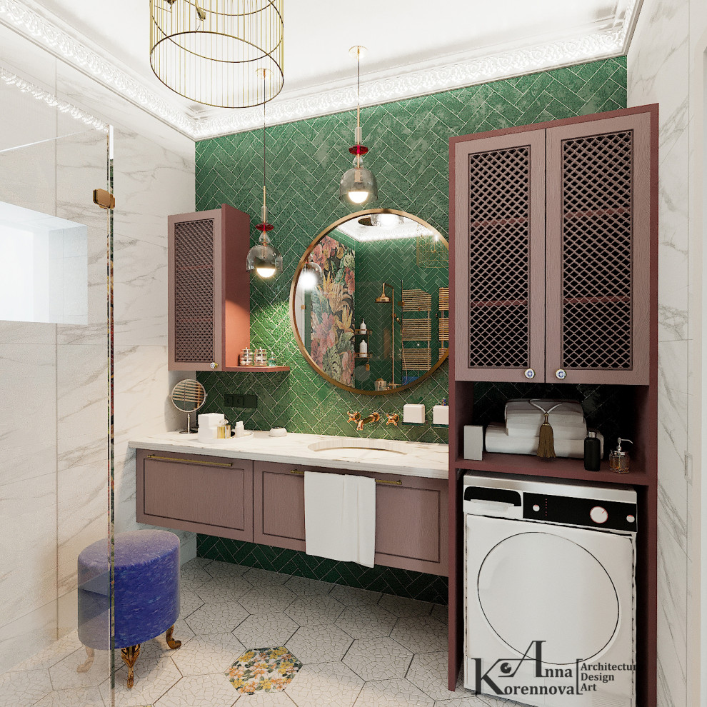 Дизайн ванной комнаты в коттедже "Morocco dream"