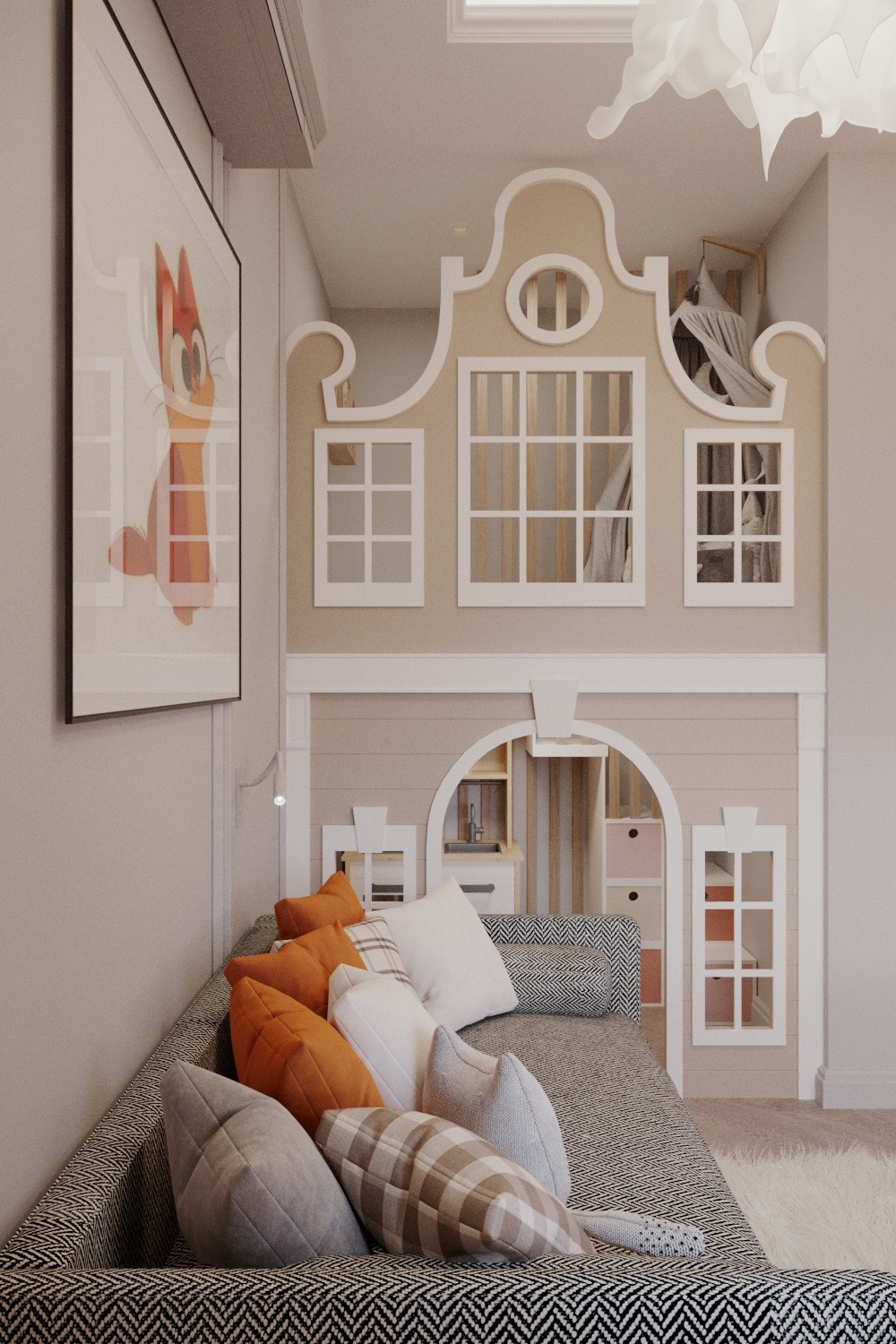 Дизайн проект квартиры в стиле легкая классика ЖК Сердце столицы