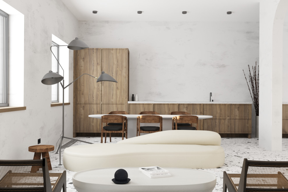 Minimalism scandi-chic interior design visualization