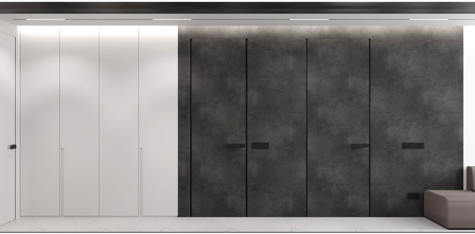 Кухня - гостиная из проекта квартиры в ЖК "Домашний"