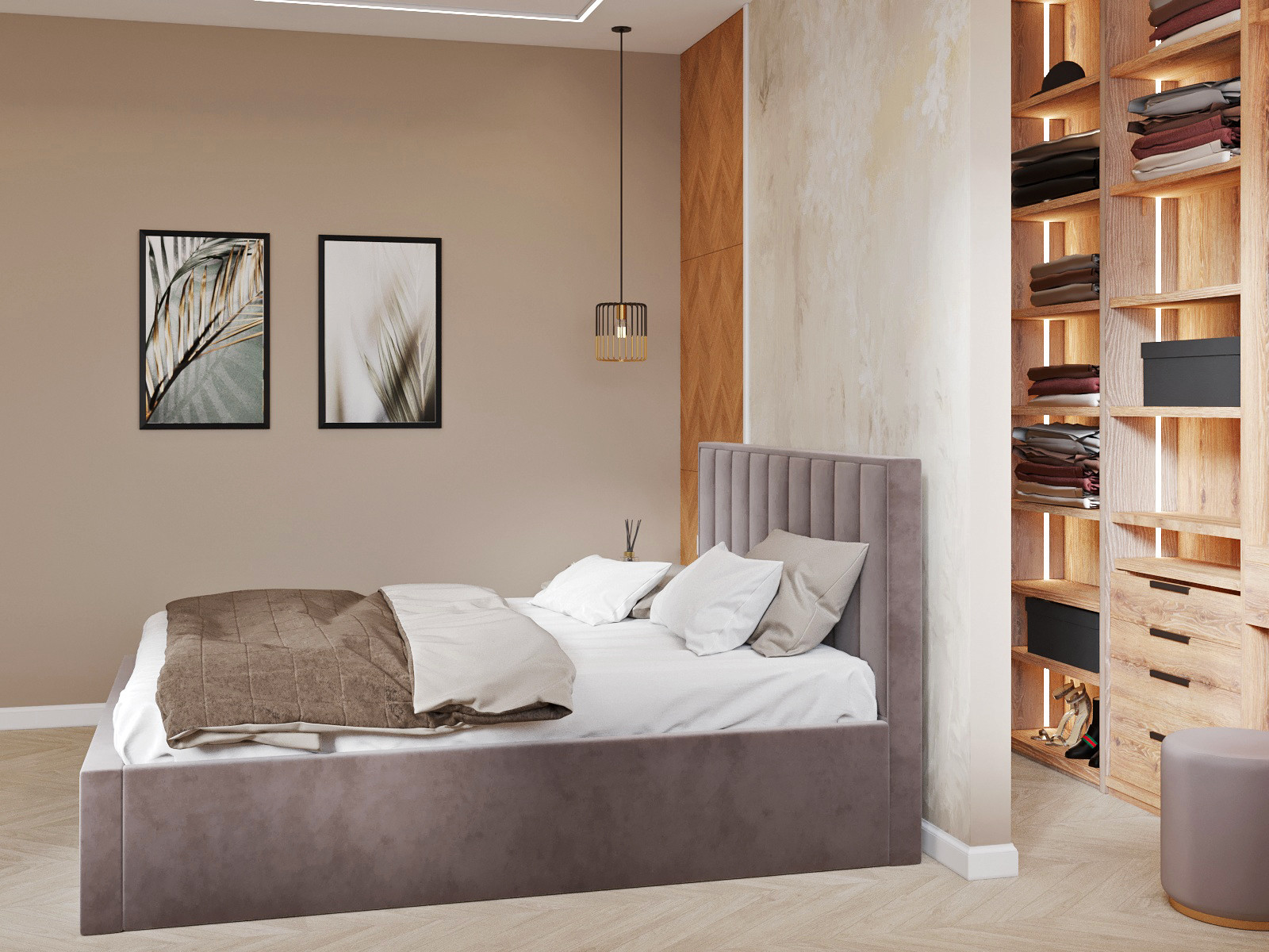 Спальня с гардеробной (2х комнатная квартира)