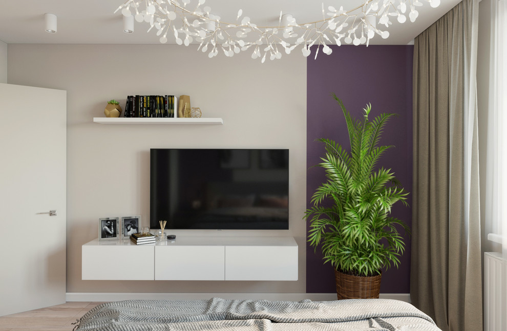 Дизайн двухкомнатной квартиры в лавандовых акцентах