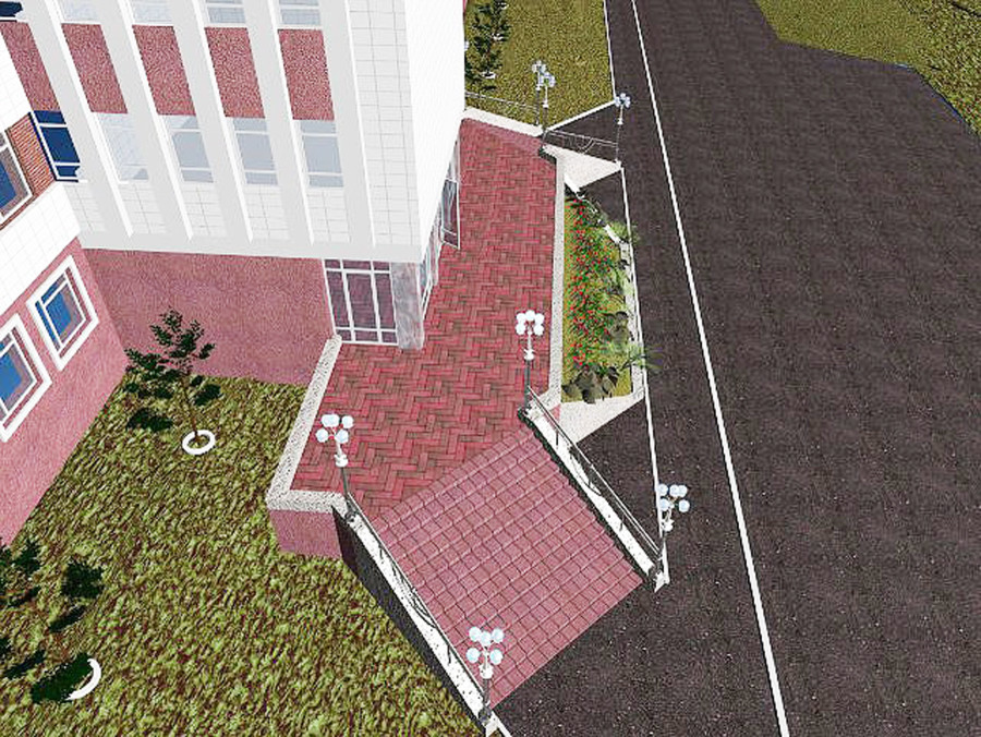 Офисы, кабинеты, лестничные марши, фасады