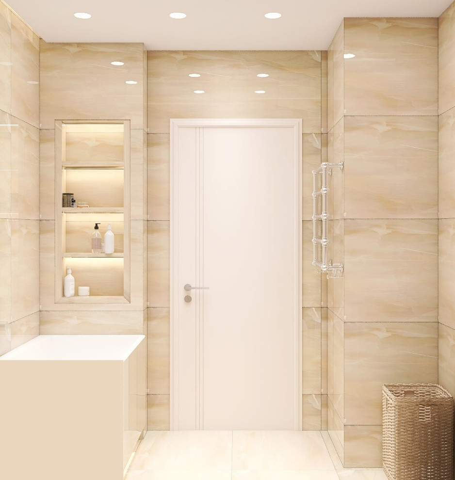 Проект 2 ком. квартира 58,3 м2 для женщины с сыном. Стиль современный