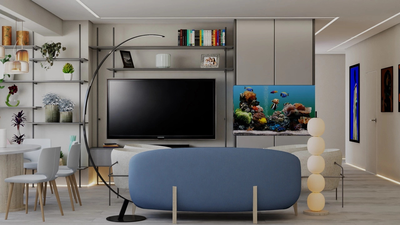 Обложка проекта: ЖК Центральный гостиная, прихожая 67 кв м