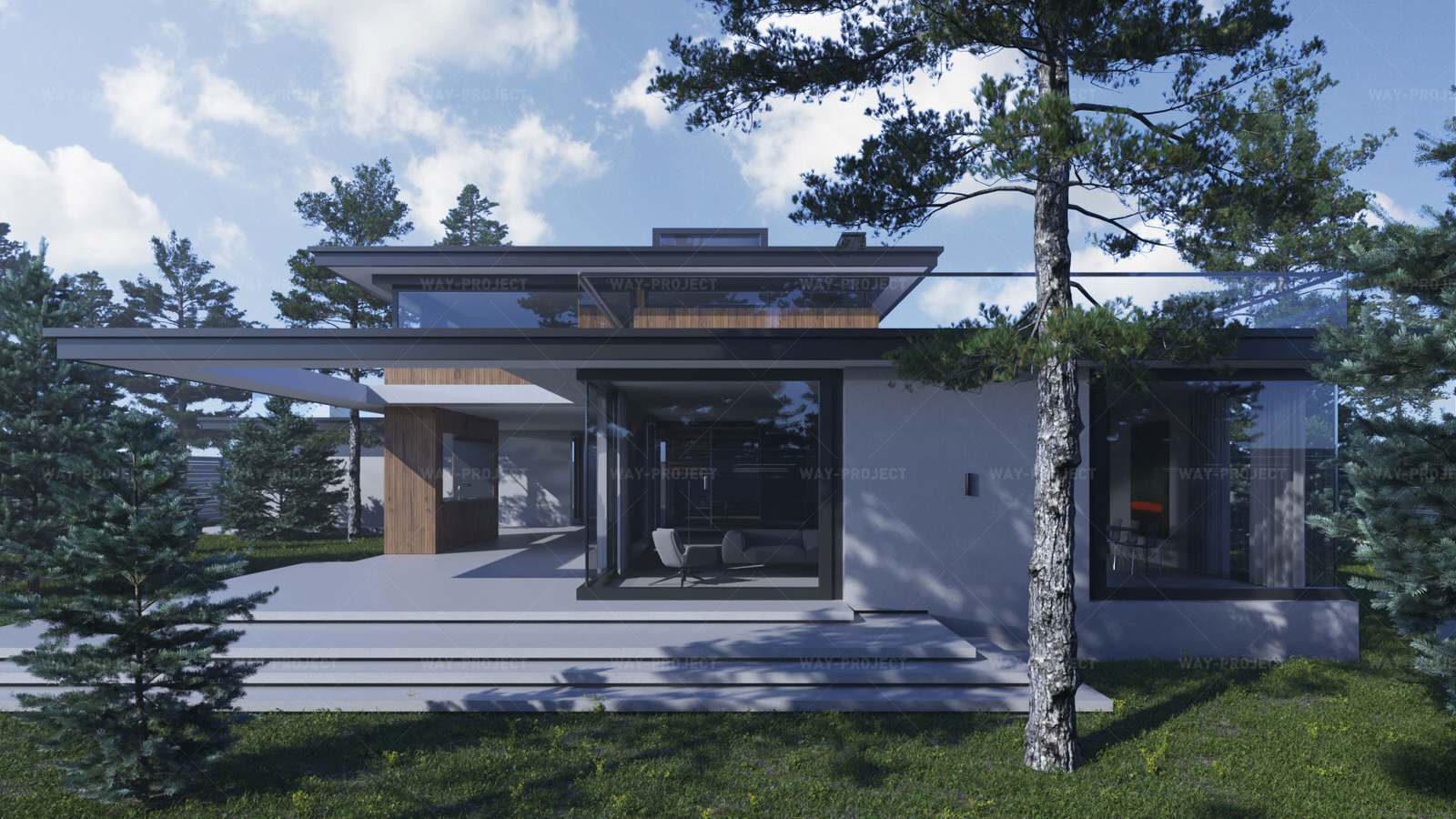 Обложка проекта: Проект современного дома с плоской крышей