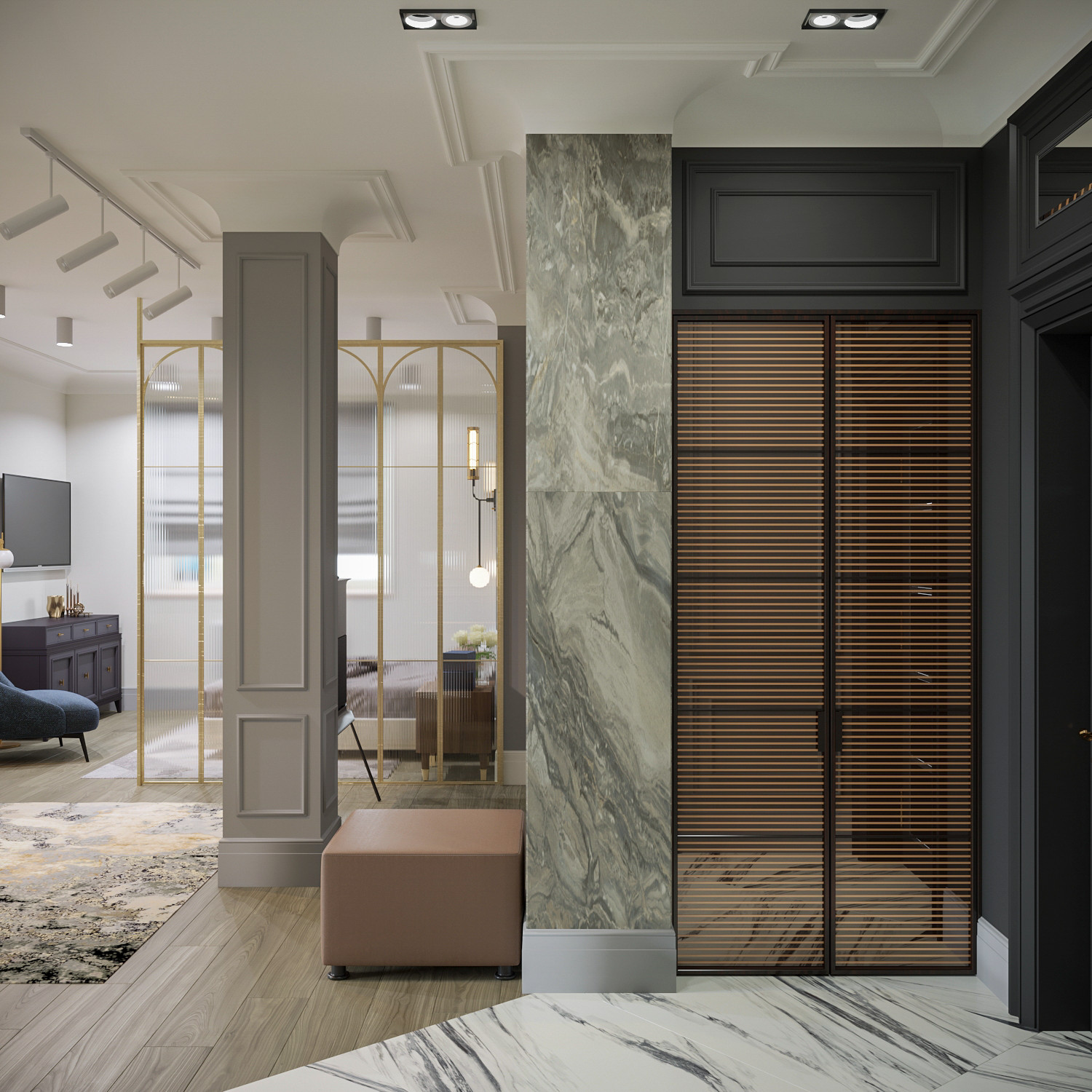 Кухня-гостиная для проекта СТАТУС, ЖК HOME SWEET HOME