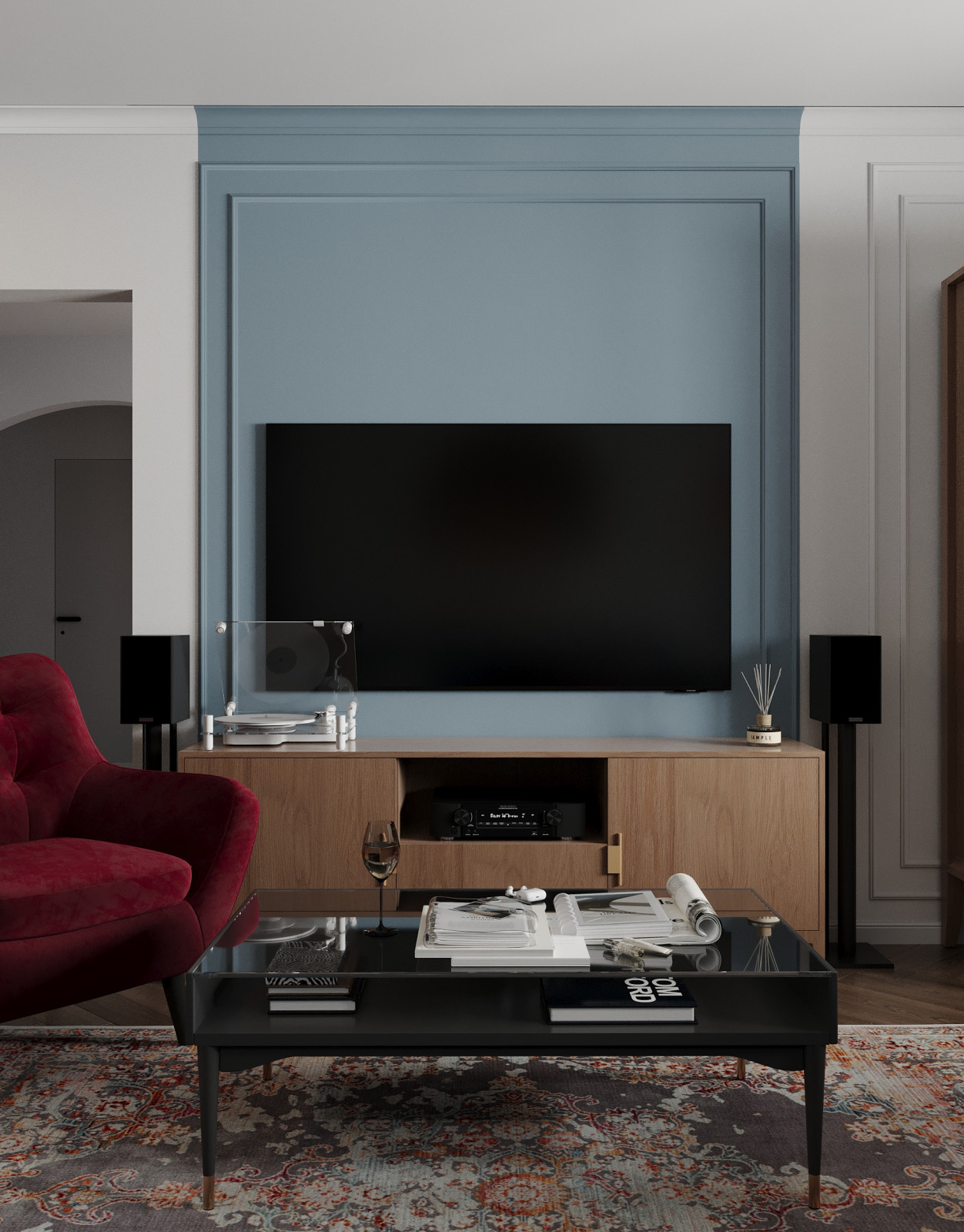 Яркие акценты в современной классике 73м2