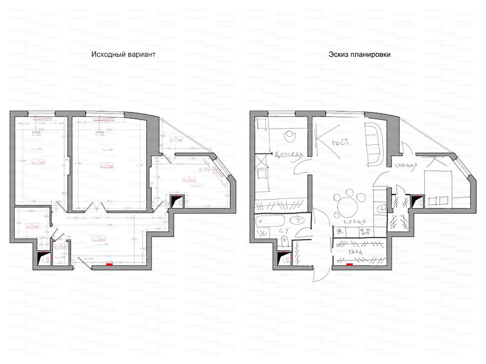 Идеи перепланировки для двухкомнатных квартир