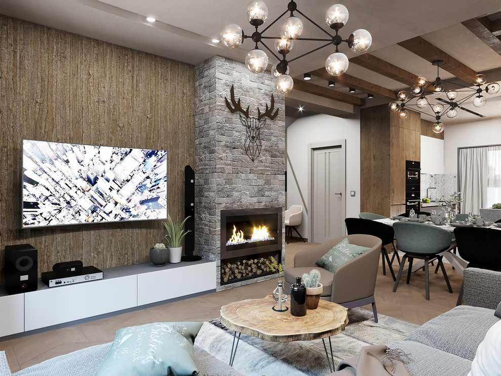 кухня-гостиная в КП Алые паруса