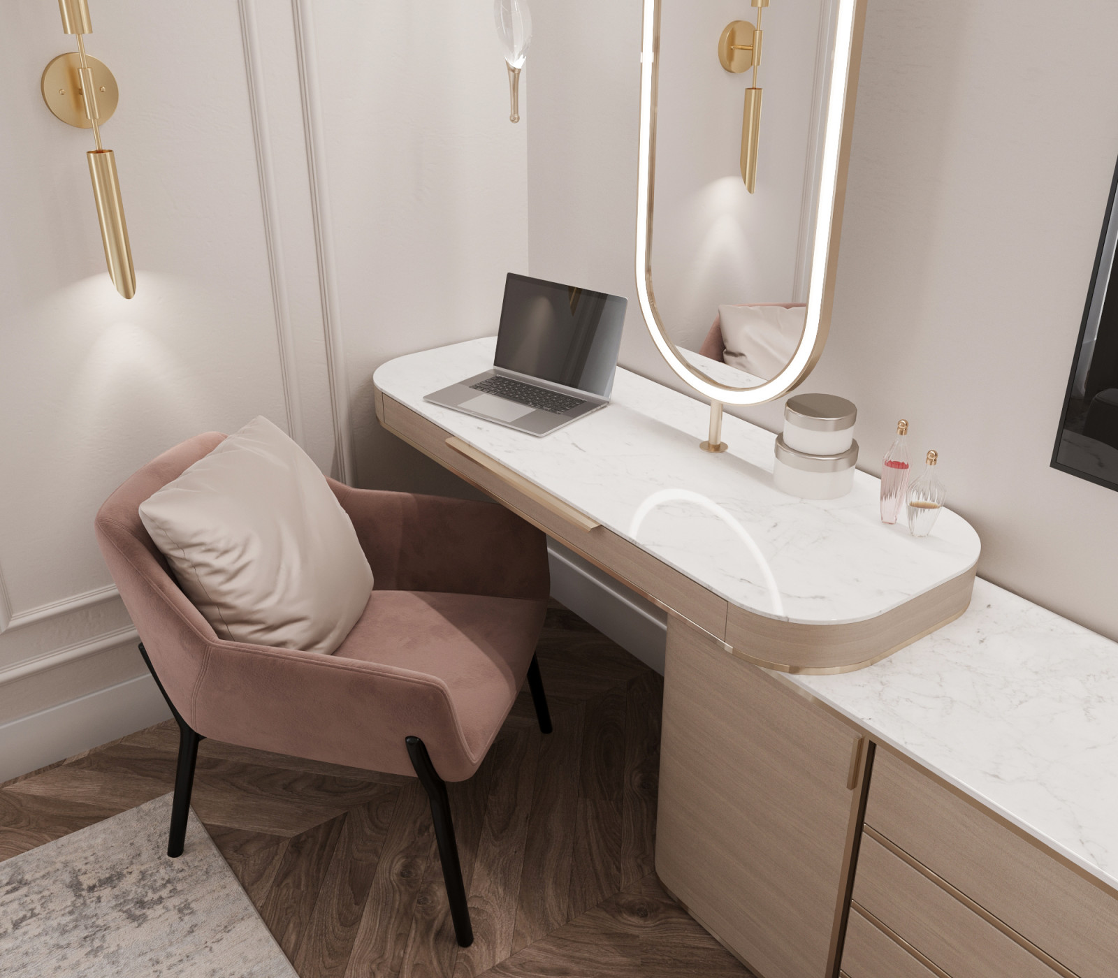 "Тёплое какао", квартира в ЖК "Дворянский", 98 м2