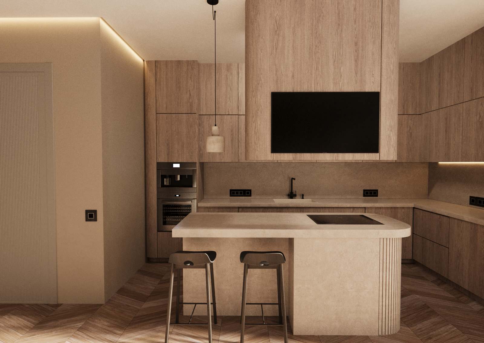 Дизайн-проект квартиры 62м2 ЖК Манхэттен Челябинск, стиль джапанди