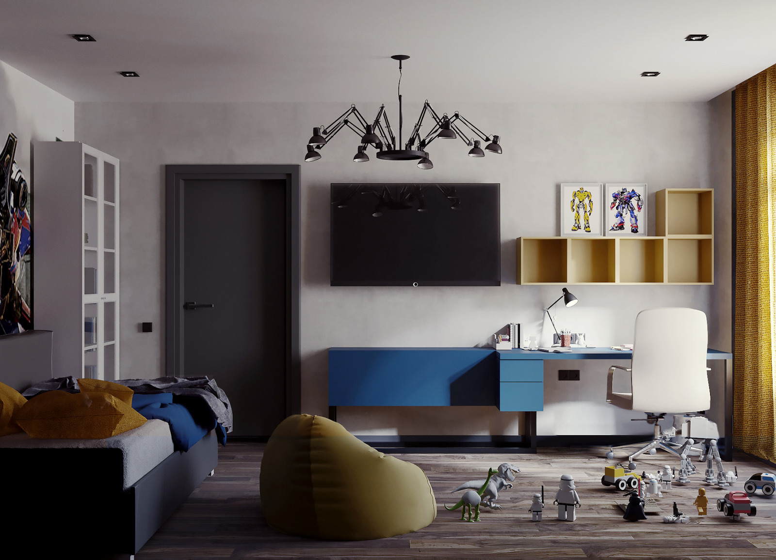 Проект с черными ванными комнатами