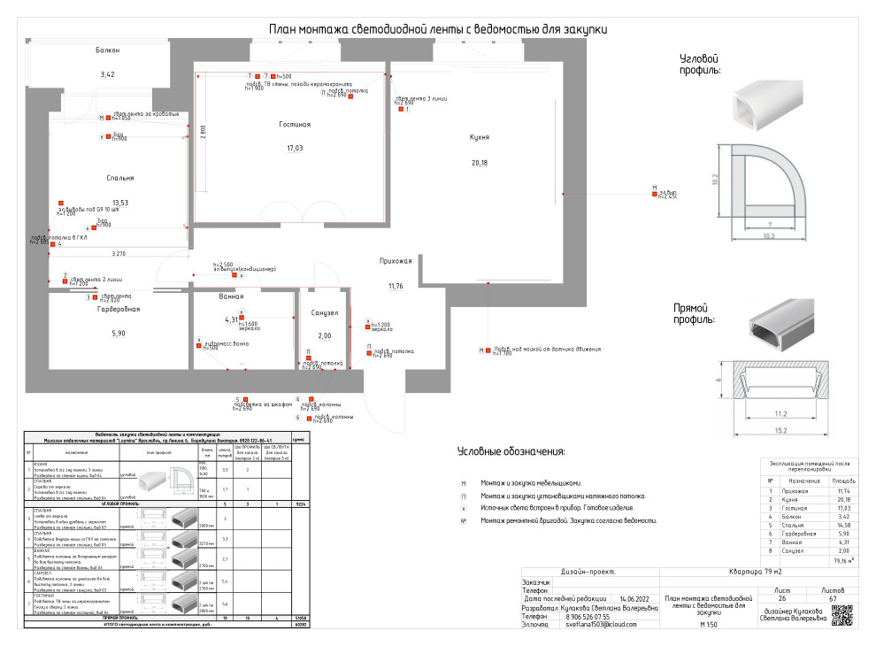 АЛЬБОМ РАБОЧИХ ЧЕРТЕЖЕЙ (двухкомнатная квартира 79 м2)