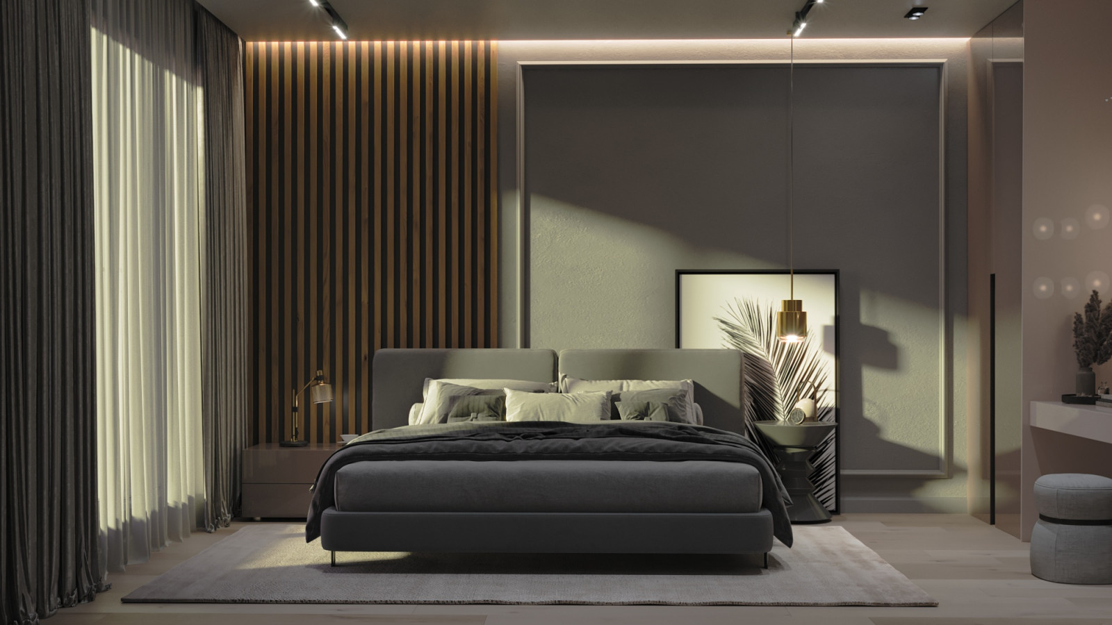 Обложка проекта: 3д визуализация спальни