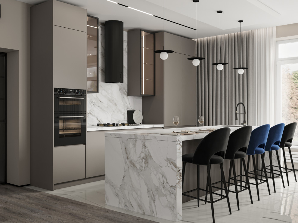 Дизайн кухни-гостиной