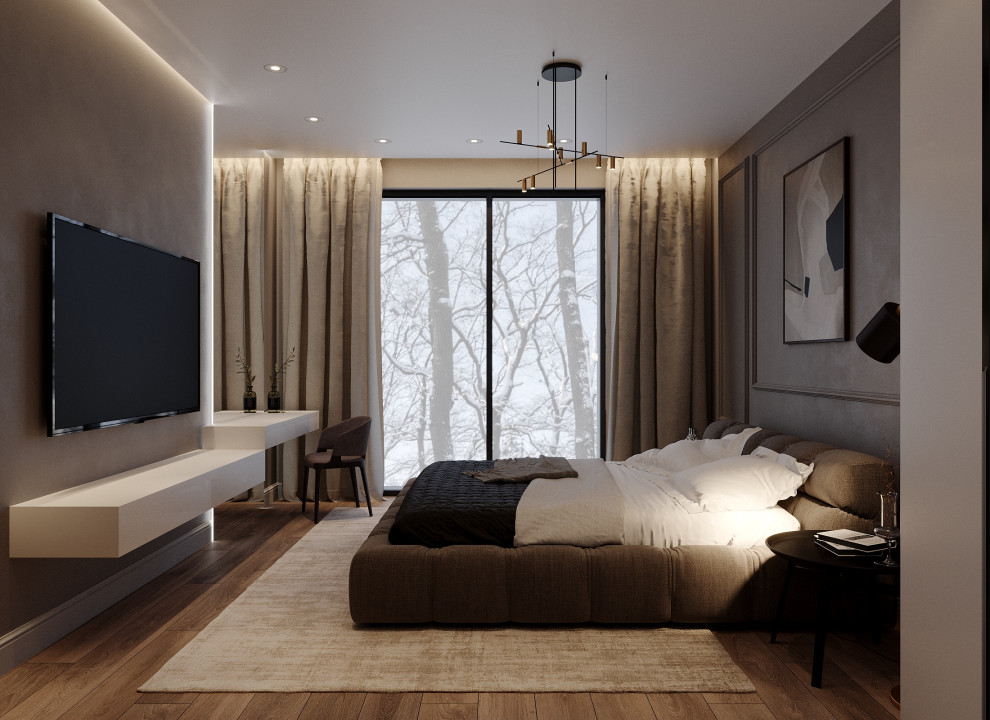 Обложка проекта: 3д визуализация мастер-спальни