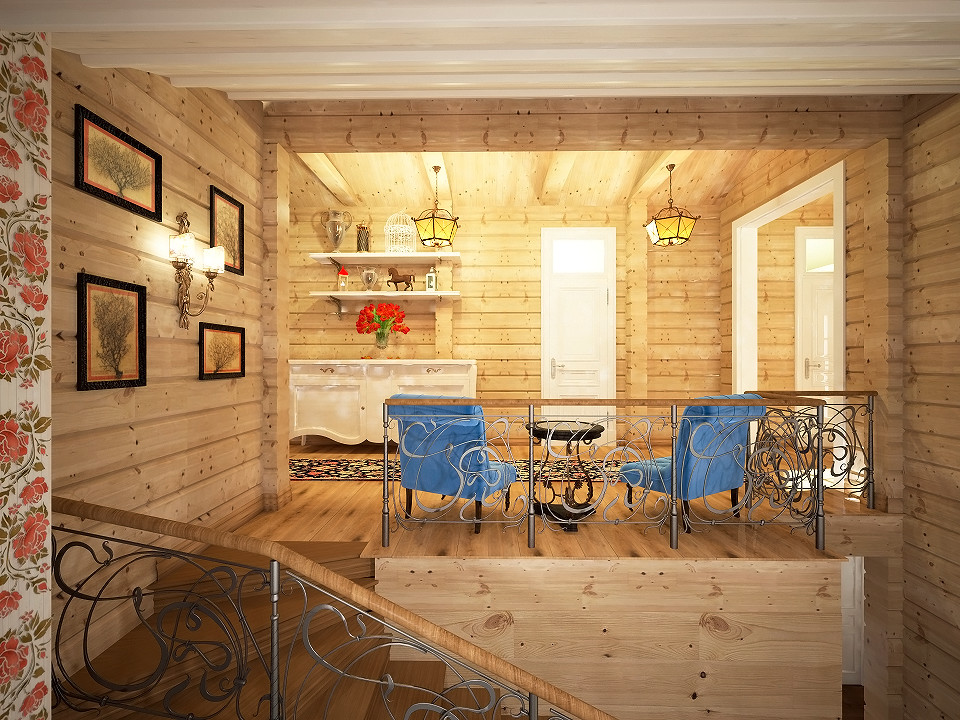 Дом в стиле прованс с акцентами русского стиля