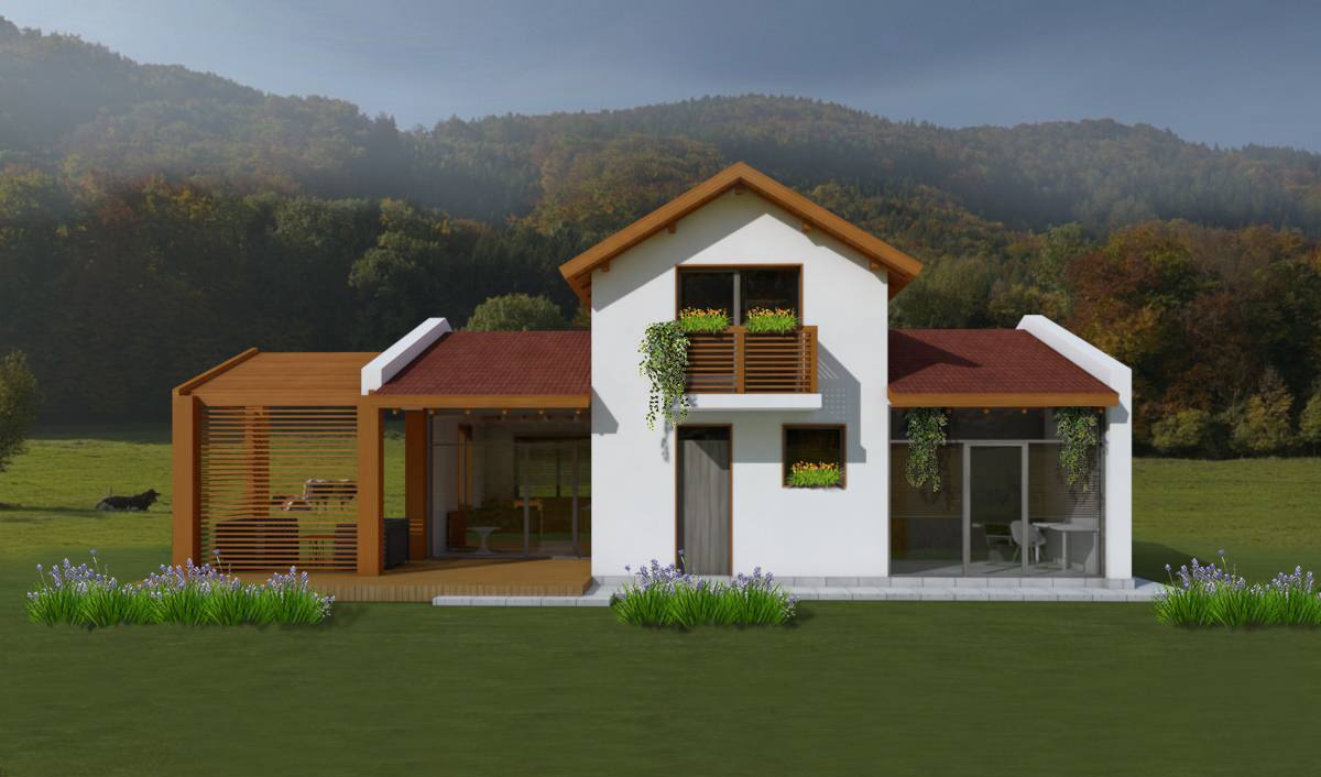 Загородный дом с мансардой