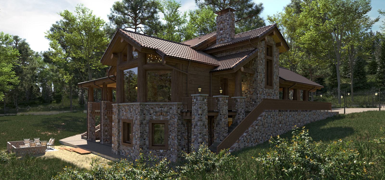 Частный дом в горном Американском стиле