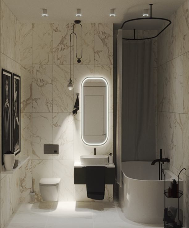 Современный небольшой санузел