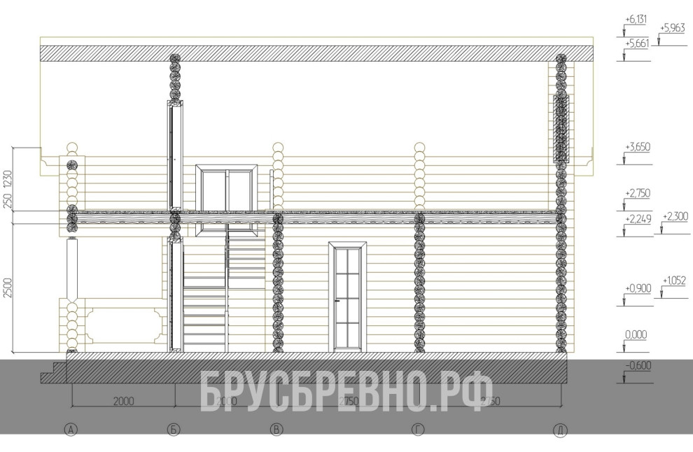 Проект 563 Баня 6х10 бревно 200