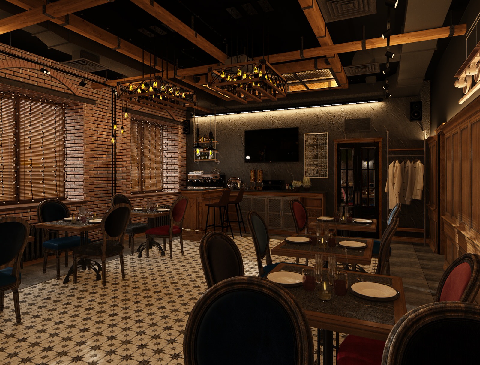Зал. Проект небольшого клубного ресторана. Кузбасс