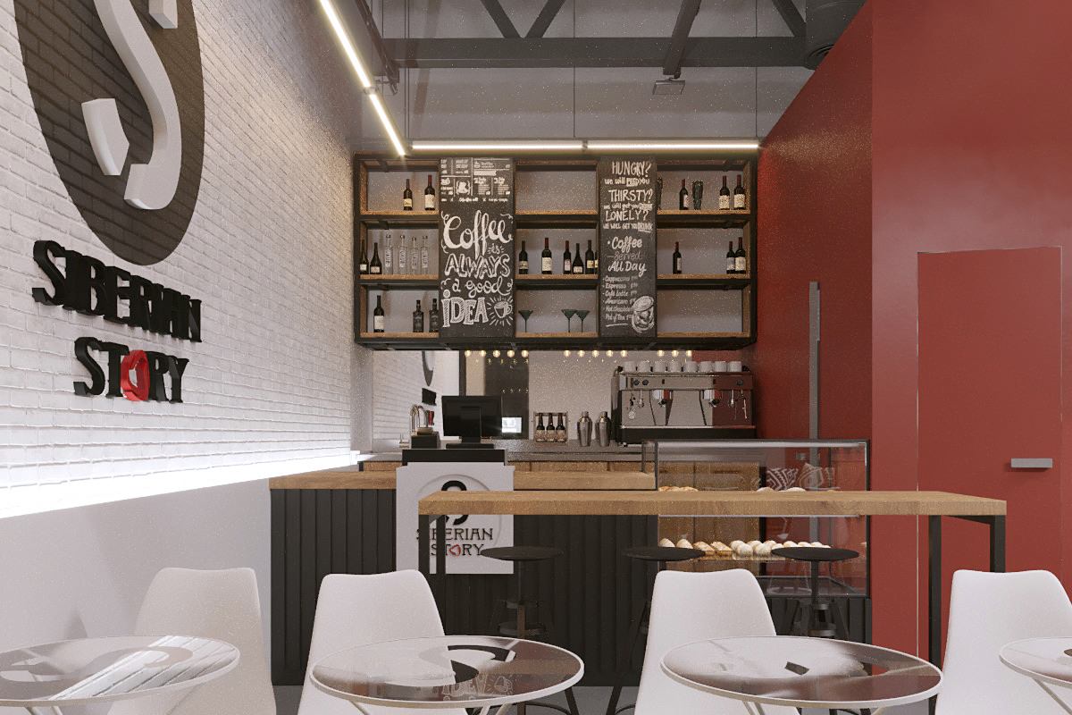 Дизайн кофейни "Siberian Story"