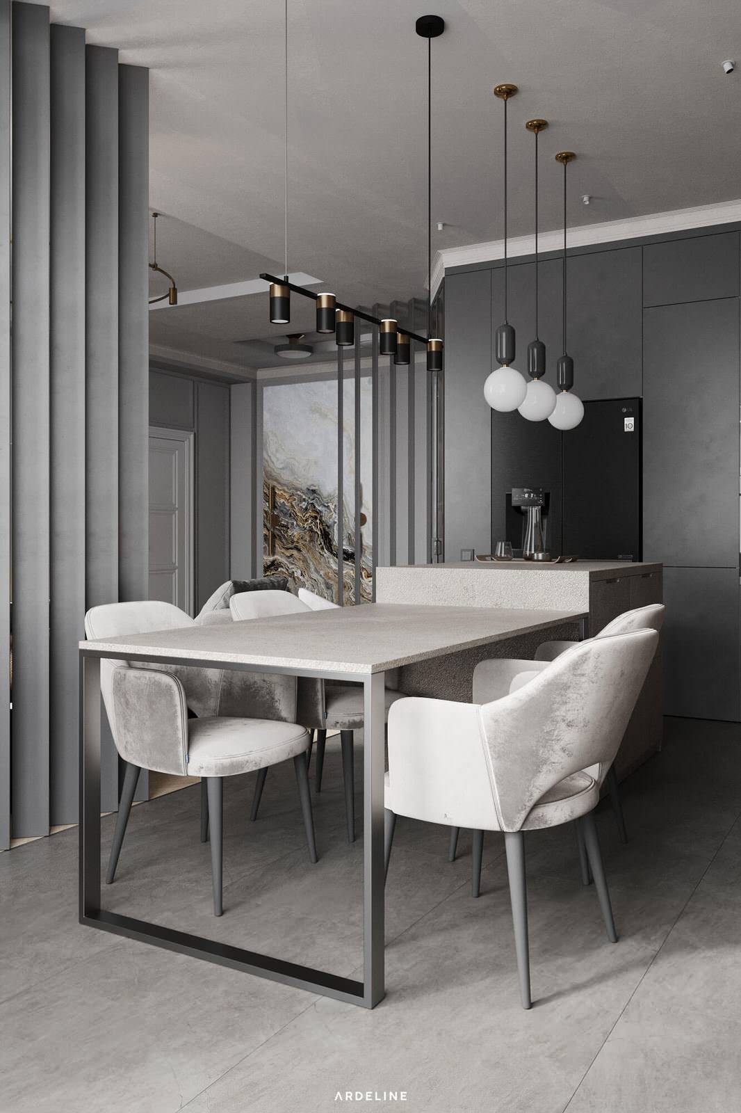 Дизайн квартиры в минималистичных серых тонах