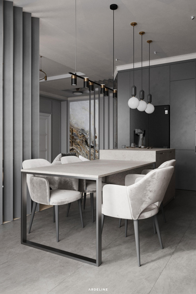 Дизайн квартиры в минималистичных серых тонах